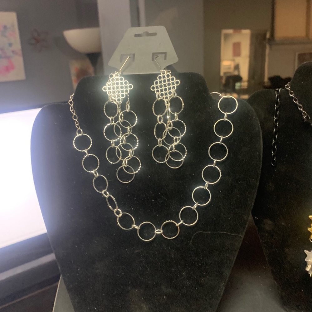 Earrings and necklace
